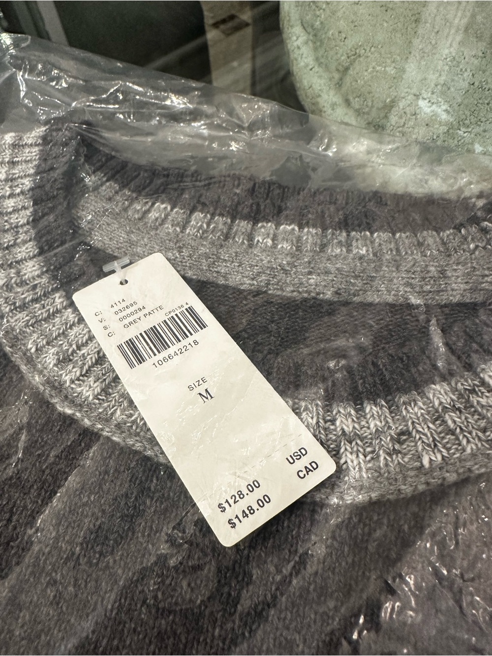New with Tag! $128 Pilcro Anthropologie Womens Gray Deer Crewneck Sweater sz M - Picture 7 of 10